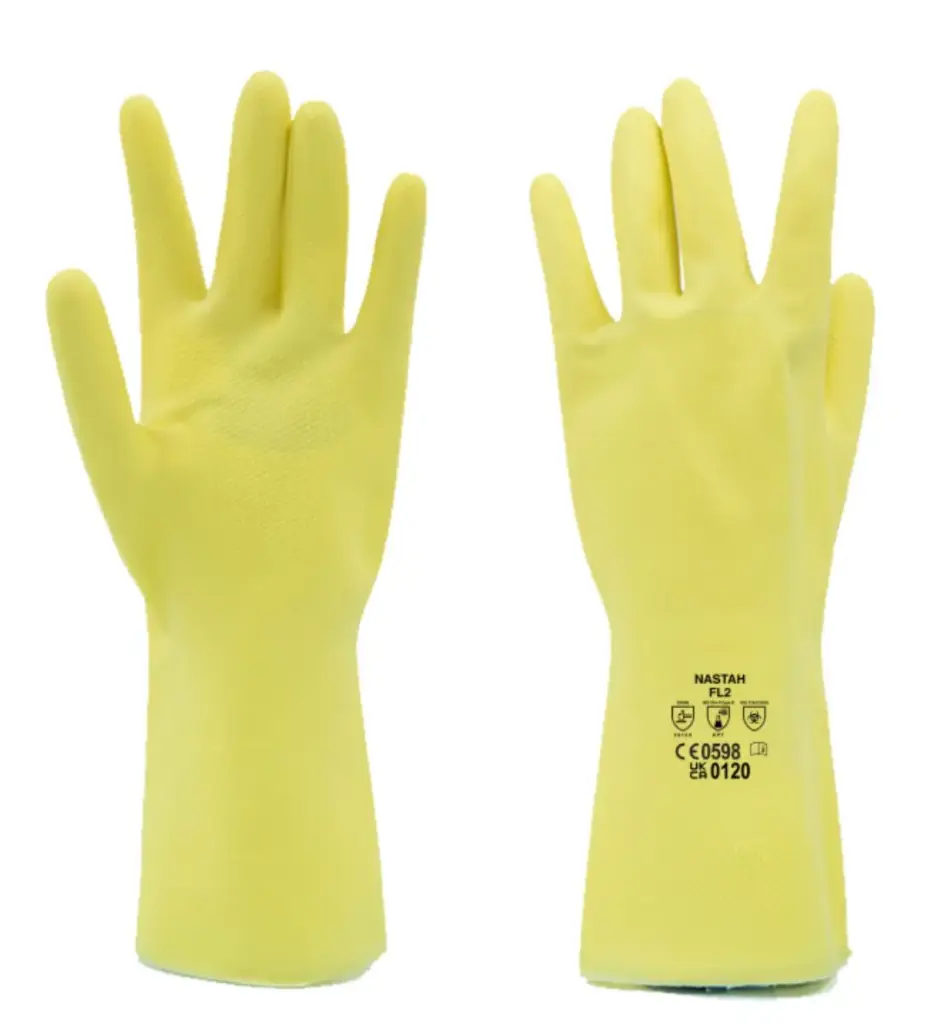 [FL2YLW-7-STG] FL2 Natural Rubber Household Gloves (Yellow, 7/S, Saf-T-Gard)